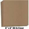 Hamilco Brown Colored Kraft Cardstock Scrapbook Paper 8x8 Heavy Weight 80 lb Cover – 100 Pack - 2 of 4