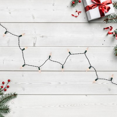 Northlight LED C6 Faceted Christmas Lights - Warm White  - 15.75’ Green Wire  - 50ct