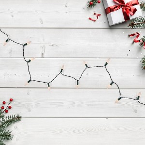 Northlight LED C6 Faceted Christmas Lights - Warm White  - 15.75’ Green Wire  - 50ct - 1 of 4
