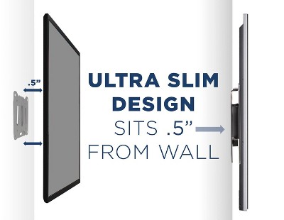 Black Low Profile Fixed TV Wall Mount for 13" to 27" Screens
