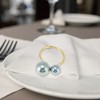 Unique Bargains Napkin Rings Faux Pearls Stainless Steel Plastic 1 Pc - 3 of 3