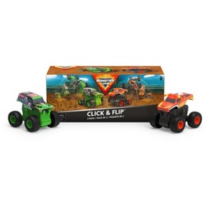 Monster Jam, 2-Pack Official Grave Digger and El Toro Loco Clip & Flip Monster Trucks - 1 of 4