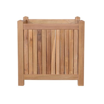 HomeRoots 18" Natural Solid Wood Indoor Outdoor Square Planter Box