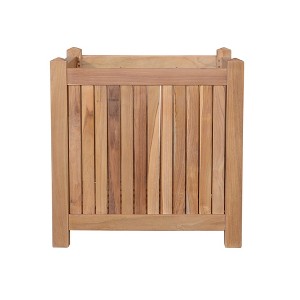 HomeRoots 22" Natural Solid Wood Indoor Outdoor Square Planter Box - 1 of 4