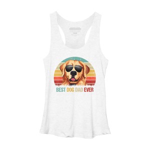 Women's Design By Humans Best Dog Dad Ever Golden Retriever By LuckyCharm99 Racerback Tank Top - 1 of 2