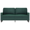 vidaXL Stylish 2-Seater Sofa in Dark Green - Velvet Upholstery - Modern Design for Living Room, Office or Lounge Area - Comfortable Foam-Filled Seats - 2 of 4