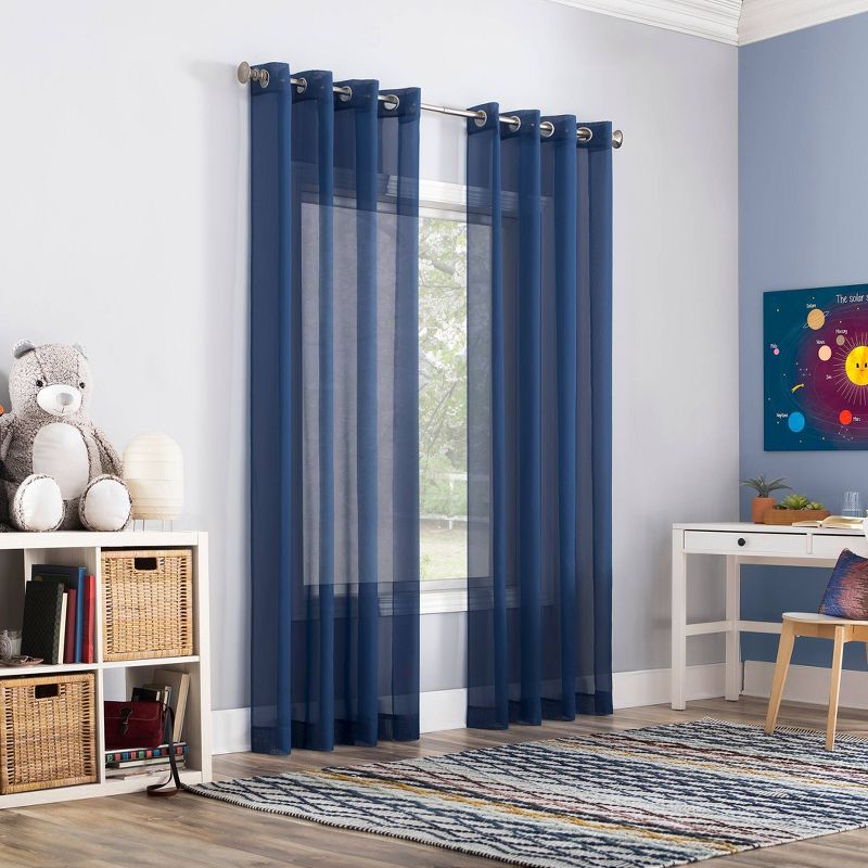 Calypso Sheer Voile Grommet Top Curtain Panel - No. 918, 5 of 6