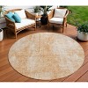 Terra Cotta Copper And Ivory Abstract Washable Indoor Outdoor Area Rug - 2 of 4