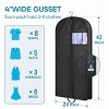 3 Pack Gusseted Hanging Garment Bags, Suit Covers with Handles for Closet Storage & Travel - 3 of 4