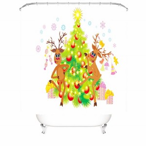 Two Deer Shower Curtains for Bathroom Waterproof Fabric Bath Curtain Durable Soft Stylish Bathroom Decor 72x72 Inch - 1 of 1