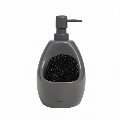 Charcoal Ceramic Soap Pump with Scrubby Holder