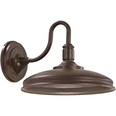 Minka Lavery Industrial Farmhouse Outdoor Barn Light Fixture Textured Bronze LED 9 3/4" for Post Exterior Deck House Porch Patio
