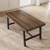 Coucheta Industrial Dining Table for 4-6 People, 63" Long Wooden Kitchen Table Sturdy Metal Frame & Natural Wood Finish - Seats 4 Rectangular Counter - 3 of 3