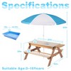 SKONYON 3-in-1 Kids’ Cedar Picnic Table Set with Convertible Play Table and Sunshade Umbrella - 3 of 4