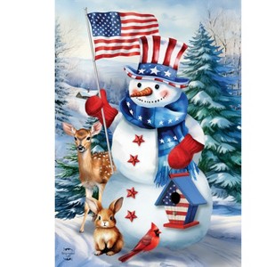 Briarwood Lane Winter House Flag 40x28 For Outdoor American Snowman For Winter House Flag - 1 of 4