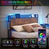Metal Platform Bed Frame with 2-Tier Storage Headboard&4 Drawers, Built in Charging Station & LED, Stylish Bed with Metal Support for Bedroom - 2 of 4