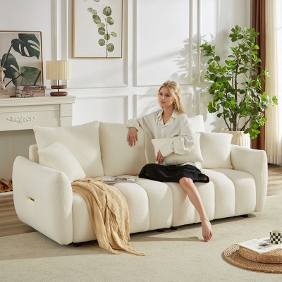 Cloud Couches,Teddy Sofa With Pillow,Modern Luxury Sofas For Living Room,Bedroom,Apartment And Office-Cuddlewood