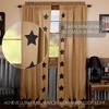 Burlap w/Black Stencil Stars Panel Set of 2 84x40 - 3 of 4