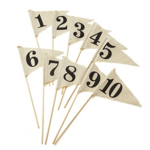 Number 1-10 Linen Pennant Table Party Decoration and Accessory Brown - 1 of 4