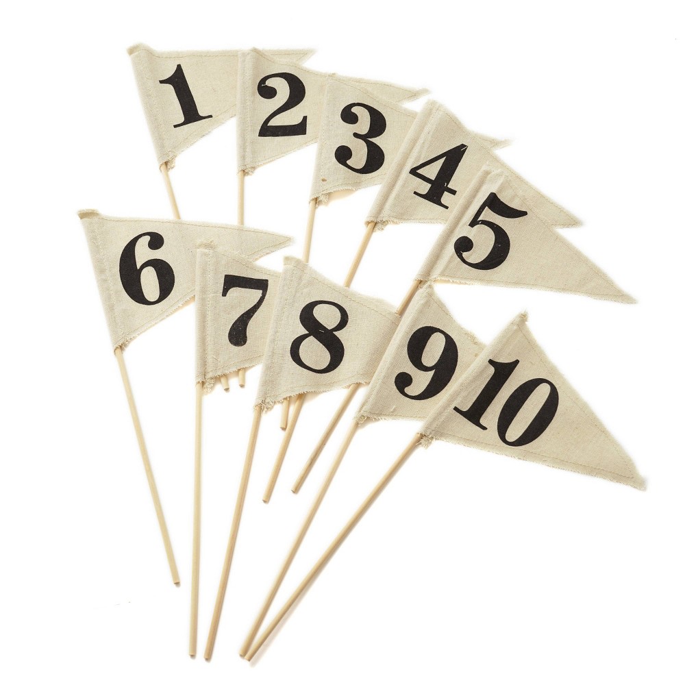 Photos - Other Jewellery Number 1-10 Linen Pennant Table Party Decoration and Accessory Brown