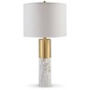 Signature Design by Ashley (Set of 2) Samney Table Lamps Gold/White: Contemporary Drum Shade, Metal Body, 3-Way Switch - 2 of 4