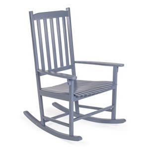 Seagrove Farmhouse Classic Slat-Back 350-LBS Support Acacia Wood Outdoor Rocking Chair- JONATHAN Y - 1 of 4