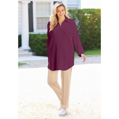 Woman Within Relaxed Waffle-Thermal Tunic