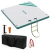 Blue Inflatable Dock Floating Platform, 10x10 FT, Non-Slip PVC Lake Float Island, Drop-Stitch, Pump/Ladder/Bag - 2 of 4