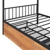 Metal House Platform Bed With Roof Frame, Under Bed Drawers Storage Unit, Sturdy Slats Supports, No Box Spring Needed, Kid Bedroom Furniture - 3 of 4