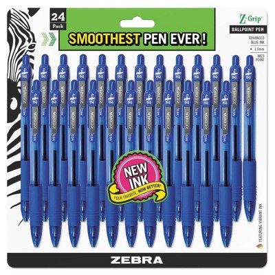 Zebra Z-Grip Ballpoint Pen, Medium- Blue Ink (24 Per Pack)