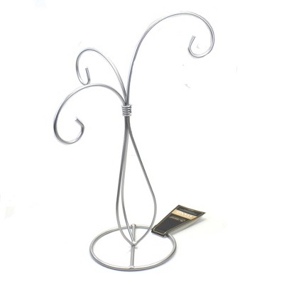 Christmas 10.75" Silver 3-Arm Ornament Stand Displayer  -  Decorative Easels Or Stands