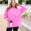 Amaryllis Women's Oversized Sweatshirt with COFFEE Embossed Text Long Sleeves and Ribbed Cuffs - 4 of 4