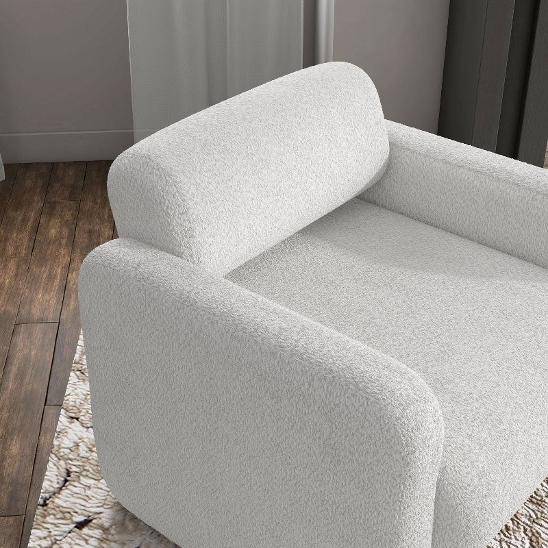 HOMES: Inside + Out Sanddrift Modern Boucle Upholstered Accent Chair, 4 of 9