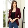 YesFashion Womens Classic 3/4 Sleeve Blazer Draped Open Front Jackets Lapel Work Office Cropped Blazer - 3 of 4