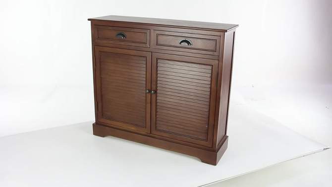 Traditional Wood Shutter Style Cabinet Brown - Olivia &#38; May, 2 of 23, play video