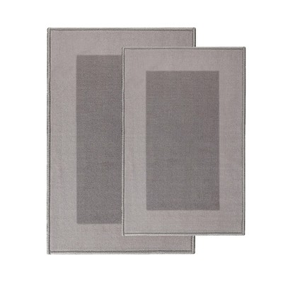 Modern Plush Washable Highly-Absorbent Non-Slip Latex Backing 2 Piece Kitchen Rug Set by Blue Nile Mills