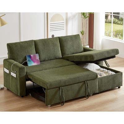 Vipbear 81" Sleeper Sofa Bed with Pull Out Bed, L Shaped Couch Sectional Sleeper Sofa
