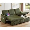 Vipbear 81" Sleeper Sofa Bed with Pull Out Bed L Shaped Couch Sectional Sleeper Sofa Beige - 2 of 4