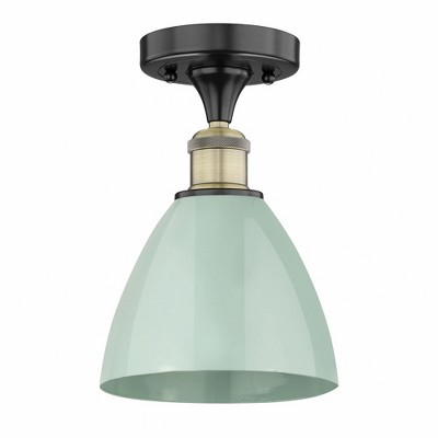 Plymouth Dome - 1 Light Semi-Flush Mount In Industrial Style-11.25 Inches Tall and 7.5 Inches Wide