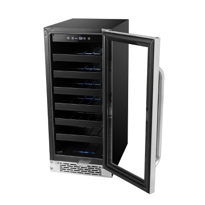 Whynter BWR-308SB 15 inch Built-In 33 Bottle Undercounter Stainless Steel Wine Refrigerator with Reversible Door, Digital Control, Lock and Carbon
