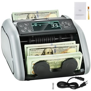 VEVOR Money Counter Machine, Bill Counter with UV, MG, IR and DD Counterfeit Detection, USD & EUR Cash Counting Machine with Large LCD - 1 of 4