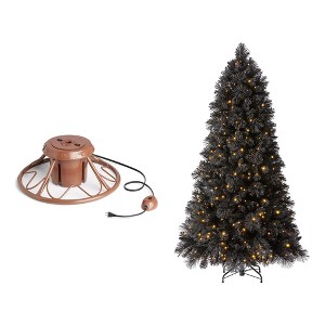 Home Heritage 1-1.75" Christmas Tree Base Rotating Metal Stand with Snowdrift 6.5' 500 Pre-Lit Warm White LED Lights Artificial Christmas Tree - 1 of 4