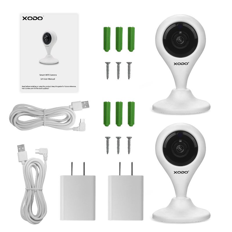 XODO E4 2-Pack WiFi 1080p HD Indoor Security Camera Baby Monitor, E4 (2 Pack), 4 of 9