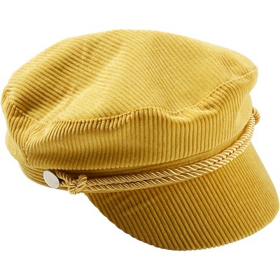 Hadley Wren Corduroy Newsboy Cap - Mustard