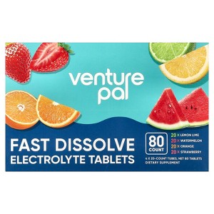 Venture Pal Fast Dissolve Electrolyte Tablets, Variety Pack, 4 Tubes, 20 Tablets Each - 1 of 4