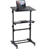 Mount-It! Mobile Stand Up Desk | Portable Podium and Presentation Lectern Height-Adjustable Multi-Purpose Standing Workstation | Black - image 2 of 4