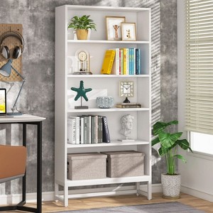 Hommoo 70.8” Bookcase, Large Bookshelf Organizer with 5-Tier Storage Shelves with LED Lights powered by USB - 1 of 4