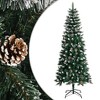 vidaXL Christmas Tree Green and white PVC and steel 6 ft - 2 of 4