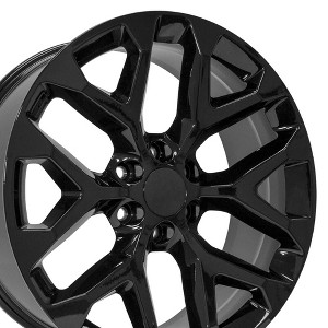 OE Wheels 22 inches Replica Wheel fits Chevy Silverado - CV98B Black 22x9 - 1 of 4