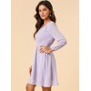 Allegra K Women's Swiss Dots Elastic Waist 3/4 Sleeve A-line Solid Flowy Chiffon Dress - 4 of 4